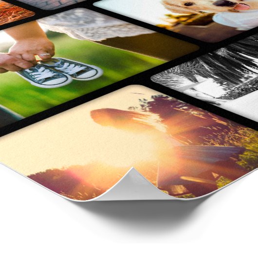 10 Foto Poster Collage Template Schwarzer Rahmen (Ecke)