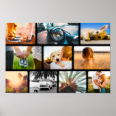 10 Foto Poster Collage Template Schwarzer Rahmen (Vorne)