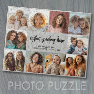 10 Foto-Rahmen mit Textmitte - grau schwarz Puzzle