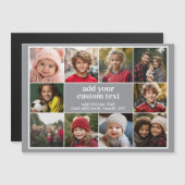 10-Foto-Rahmen mit Textmitte - grauer Magnet (Vorne/Hinten)