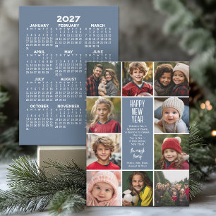 10-Foto-Rahmen - Neujahr 2027 Kalender Feiertagskarte