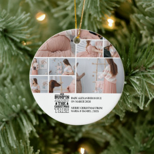 10 Foto-Weihnachtsbaum-Schwangerschaftsankündigung Keramik Ornament