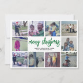 10 FotoCollage - Frohe Weihnachten Grün Muster (Vorderseite)