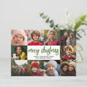 10 FotoCollage - Frohe Weihnachten Retro Streifen (Stehend Vorderseite)