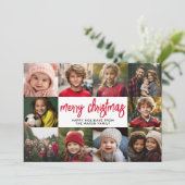 10 FotoCollage - Frohe Weihnachten Retro Streifen (Stehend Vorderseite)