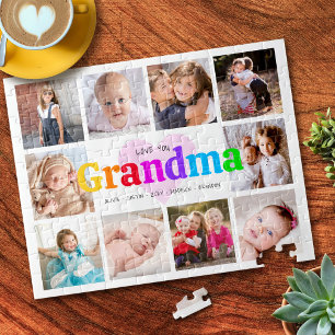 10 FotoCollage Liebe Sie Oma Colorful Modern Puzzle