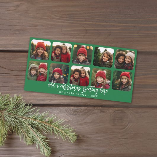 10 FotoCollage - Minimal frohe Weihnachten - grün