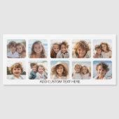 10 FotoCollage mit einfachem Text - weißer Magnet (Vorderseite)