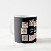 10 FotoCollage mit Personalisiertem Schwarz Kaffeetasse (Vorderseite Links)