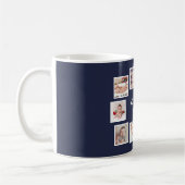10 FotoCollage mit Personalisiertem Text blau Kaffeetasse (Links)