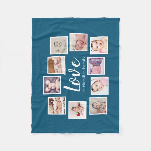 10 FotoCollage Personalisiert Fleecedecke (Vorderseite)