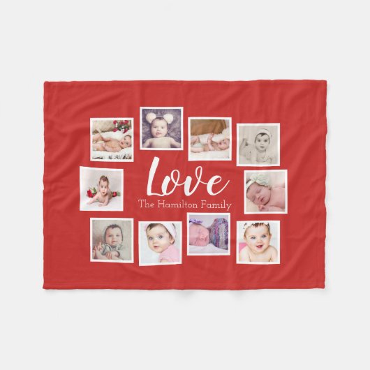 10 FotoCollage Personalisiert Fleecedecke (Vorderseite (Horizontal))
