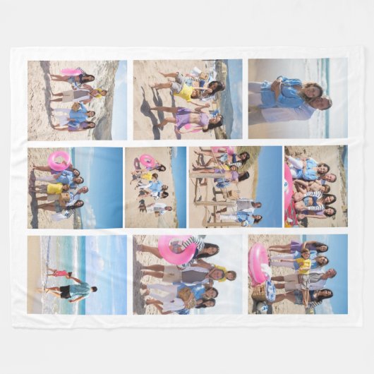 10 FotoCollage Personalisiert Fleecedecke (Vorderseite (Horizontal))