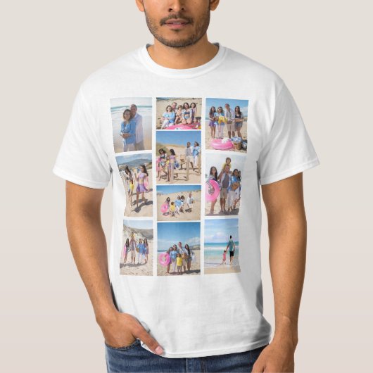 10 FotoCollage Personalisiert T-Shirt (Vorderseite)