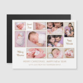 10 FotoCollage Schlagende Worte frohe Weihnachten Magnetkarte (Vorne/Hinten)