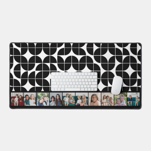 10 FotoCollage Schwarz-weiß Mitte des Jahrhunderts Schreibtischunterlage (Tastatur & Maus)