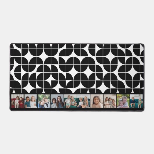 10 FotoCollage Schwarz-weiß Mitte des Jahrhunderts Schreibtischunterlage (Vorderseite)