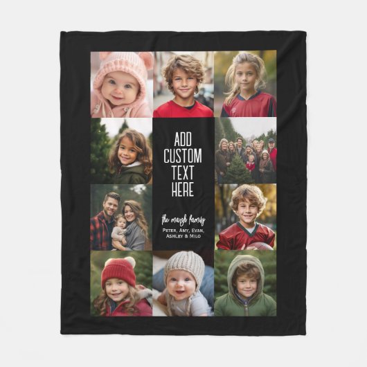 10 Fotomaterial Border - Mitte Weißer Text Blöcke Fleecedecke (Vorderseite)