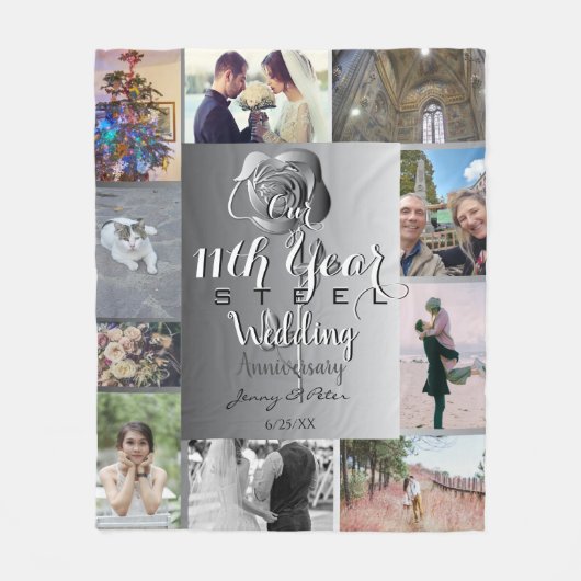 10 Fotos mit 11-jähriger Steel-Rose Fleecedecke (Vorderseite)