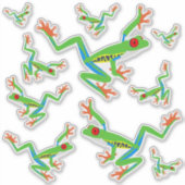 10 Froschdekal des Roten Auges Aufkleber (Vorderseite)
