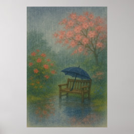 10. Frühjahr, Regentag, Saisonauflage Poster