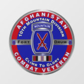 10. Gebirgsabteilung Afghanistan Veteran Fensteraufkleber (Blatt)