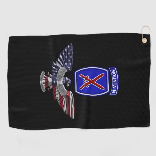 10. Gebirgsabteilung "Climb to Glory" Adler Golfhandtuch (Horizontal)