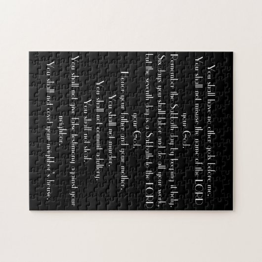 10 Gebot-Puzzlespiel - Schwarzweiss Puzzle (Horizontal)