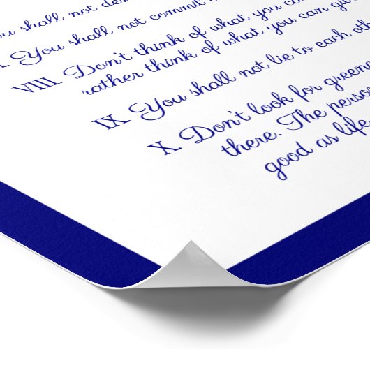 10 Gebote der Ehe Poster (Ecke)