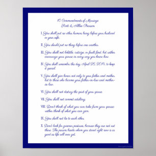 10 Gebote der Heirat Poster