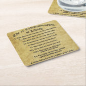 10 Gebote des Aufhebens Rechteckiger Pappuntersetzer (angewinkelt)