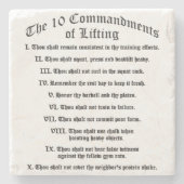 10 Gebote des Aufhebens Steinuntersetzer (Vorderseite)