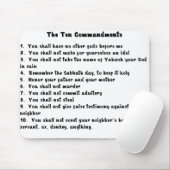 10 Gebote in einem coolen, modernen Schriftart Mousepad (Mit Mouse)