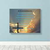 10 Gebote Mauer Art Leinwanddruck (Insitu (Holzboden))