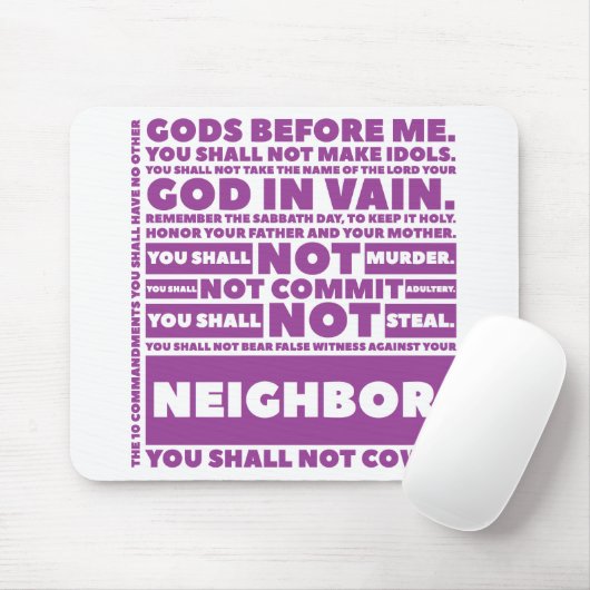 10 Gebote Mousepad (Mit Mouse)