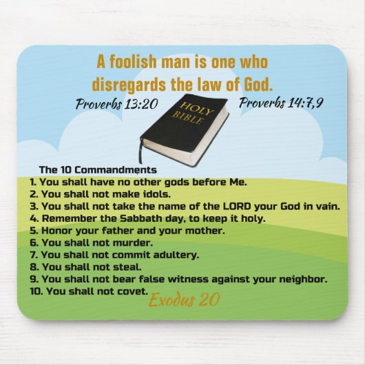 10 Gebote Mousepad (Vorne)