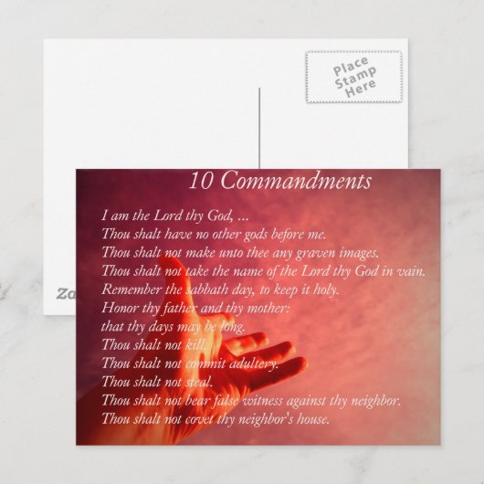 10 Gebote Postkarte (Vorne/Hinten)