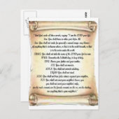 10 Gebote Postkarte (Vorne/Hinten)