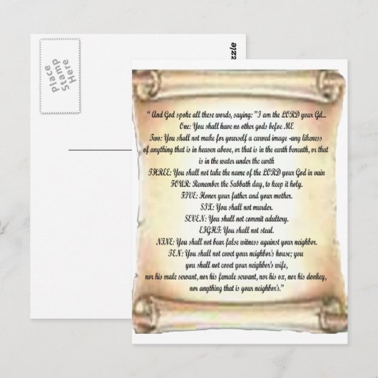 10 Gebote Postkarte (Vorne/Hinten)