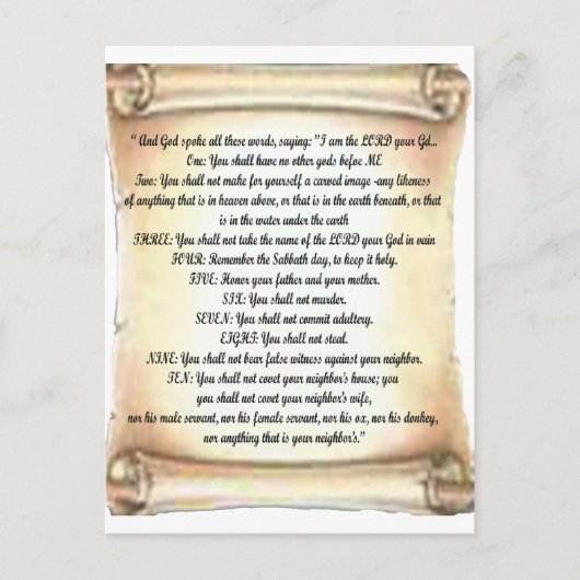 10 Gebote Postkarte (Vorderseite)
