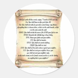 10 Gebote Runder Aufkleber