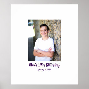 10. Geburtstag 10. Anmeldung im Party Board 10 Poster