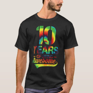 10. Geburtstag 10 Jahre alte Gefärbte Krawatte 10 T-Shirt