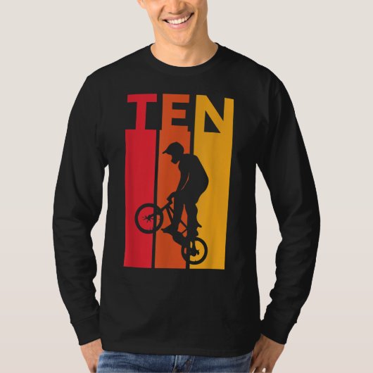 10. Geburtstag 10 Jahre Alte Kinder Bmx Bike Lover T-Shirt (Vorderseite)