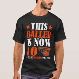 10. Geburtstag 10 Jahre alter Basketball 10. Bi T-Shirt