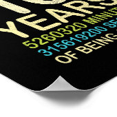 10. Geburtstag 10 Jahre alter Vintager Retro 120 Poster (Ecke)