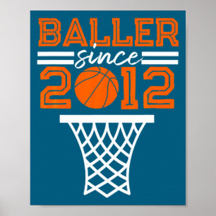 10. Geburtstag 2012 Basketballspieler Jungen Mädch Poster