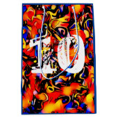 10. Geburtstag abstrakte Kunstjungen Mittlere Geschenktüte (Vorderseite)