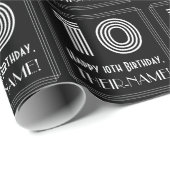 10. Geburtstag: Art Deco Inspiriert Look "10" w/ N Geschenkpapier (Rolleneckpunkt)