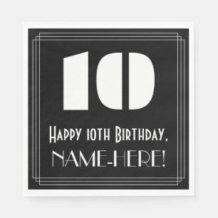 10. Geburtstag: Art Deco inspiriertes Aussehen "10 Serviette